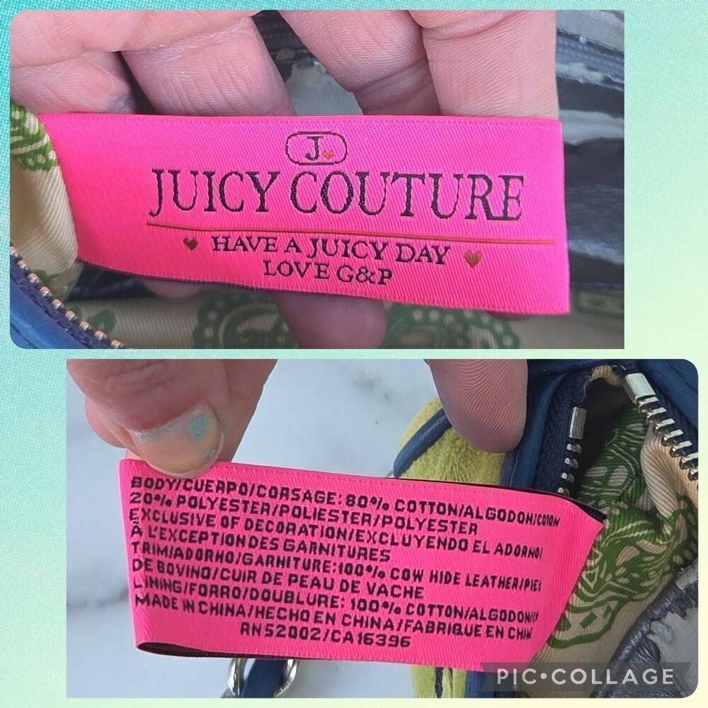 Juicy Couture Y2K "Juicy" Green Fluffy Terry Cloth Barrell Vintage Shoulder Bag - Picture 11 of 11